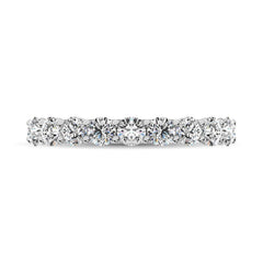 14K White Gold Diamond 1 Ct.Tw. 9 Stone Anniversary Band