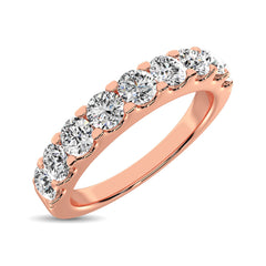 14K Rose Gold Diamond 2/5 Ct.Tw. 9 Stone Anniversary Band