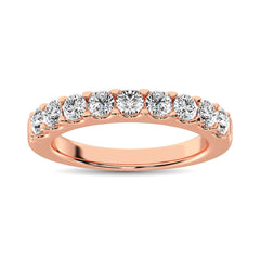 14K Rose Gold Diamond 2/5 Ct.Tw. 9 Stone Anniversary Band