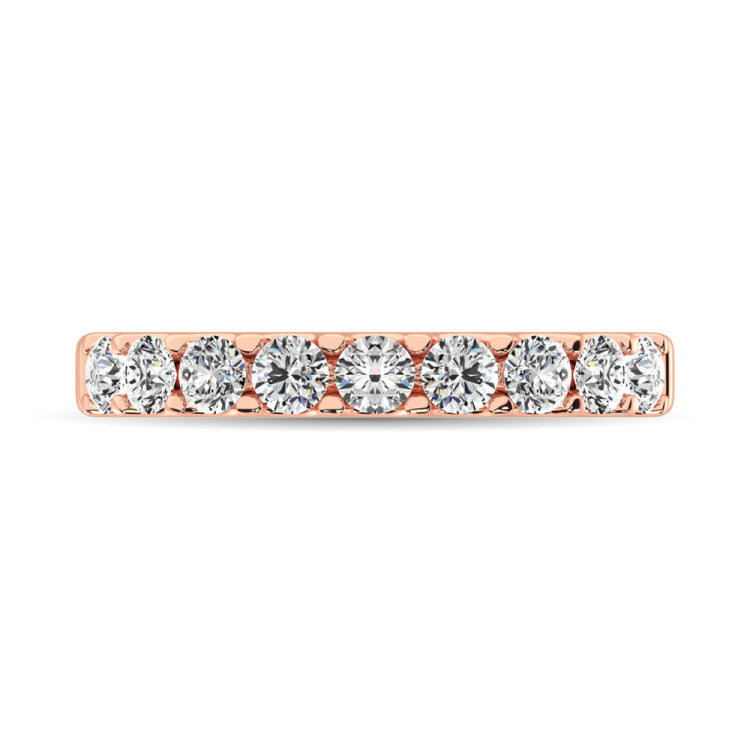 14K Rose Gold Diamond 3/4 Ct.Tw. 9 Stone Anniversary Band