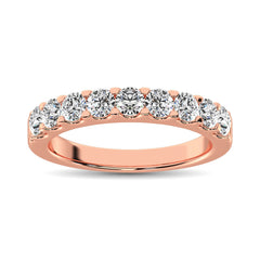 14K Rose Gold Diamond 1 Ct.Tw. 9 Stone Anniversary Band