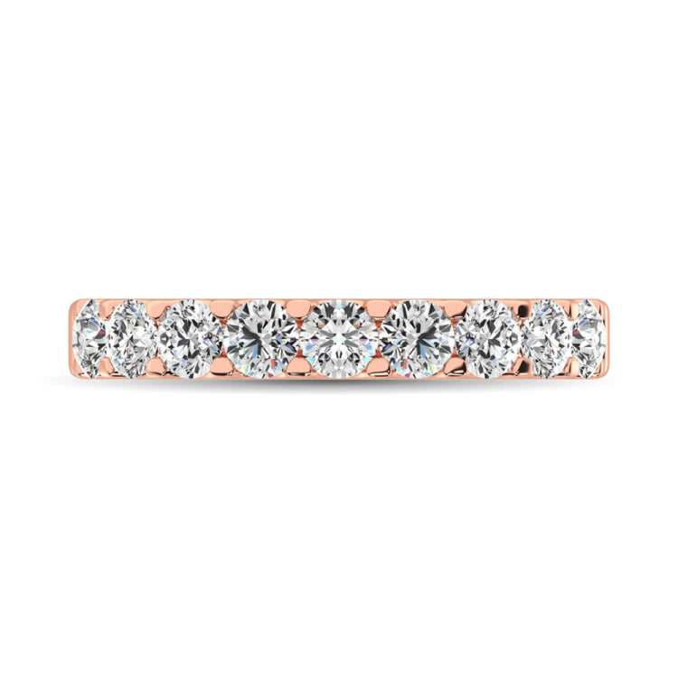 14K Rose Gold Diamond 1 Ct.Tw. 9 Stone Anniversary Band