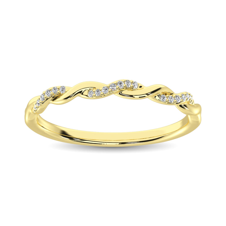 10K Yellow Gold 1/20 Ctw Diamond Anniversary Band