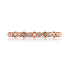 14K Rose Gold 1/20 Ctw Diamond Stackable Band