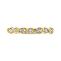 14K Yellow Gold 1/10 Ctw Diamond Stackable Band