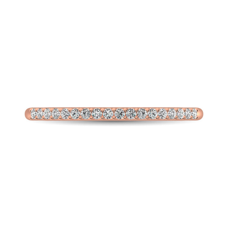 10K Rose Gold 1/10 Ctw Diamond Wedding Ring