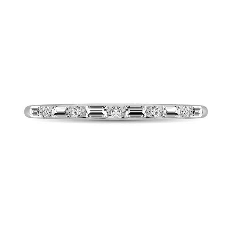 14K White Gold 1/10 Ctw Diamond Stackable Ring