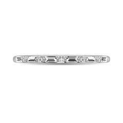 14K White Gold 1/10 Ctw Diamond Stackable Ring
