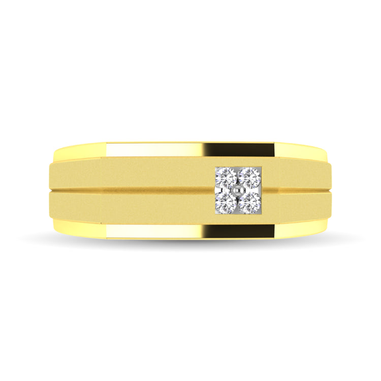 10K Yellow Gold 1/10 Ct.Tw. Diamond Men&apos;s Ring