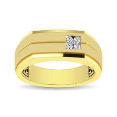 10K Yellow Gold 1/10 Ct.Tw. Diamond Men&apos;s Ring