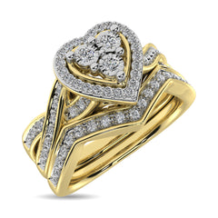 Diamond Bridal Ring 1/5 ct tw in Round-cut 10K in Yellow Gold