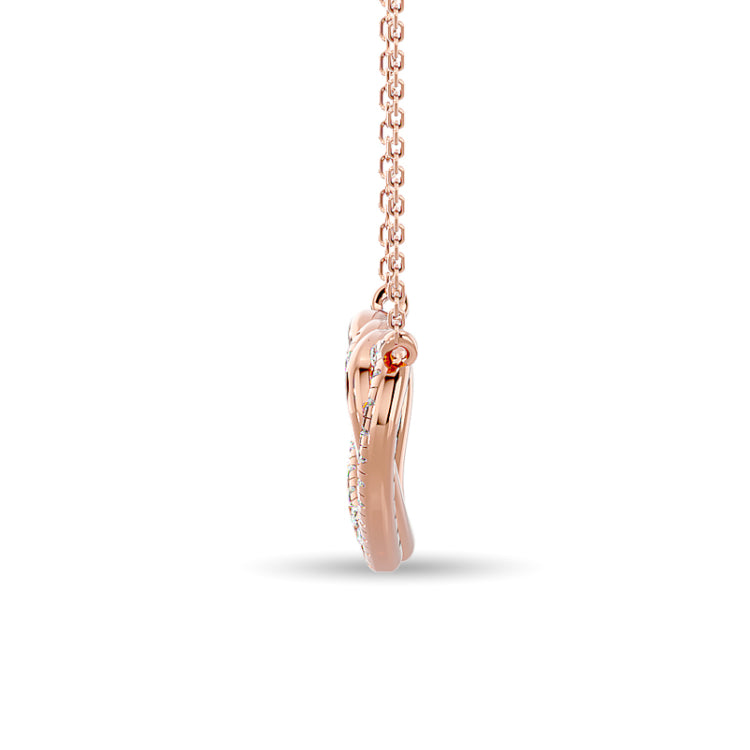 Diamond Duel Heart Fashion Necklace 1/8 ct tw in 10K Rose Gold
