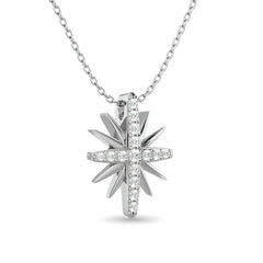 10KT WHITE GOLD 1/8CT TW DIAMOND PENDANT