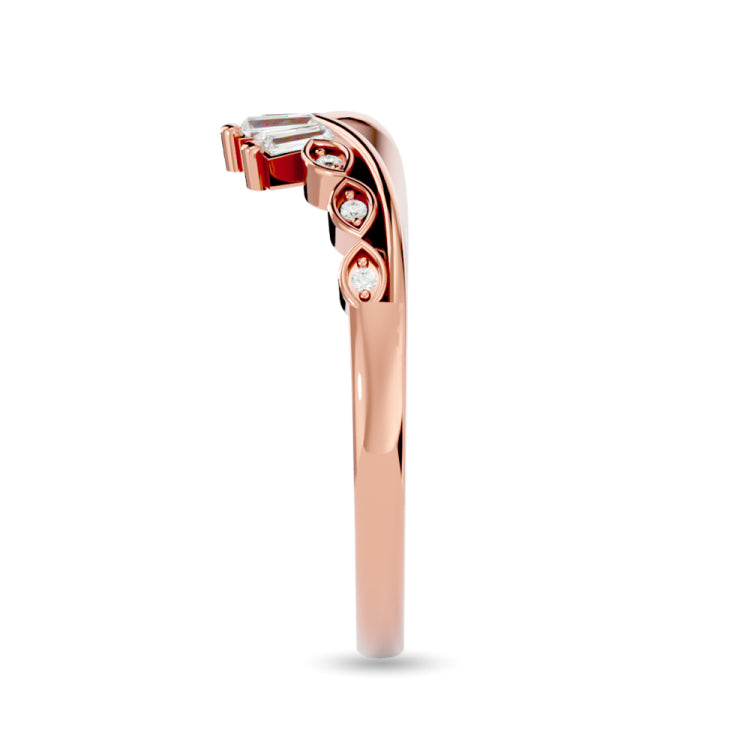 Diamond 1/6 ct tw Chevron Band in 14K Rose Gold