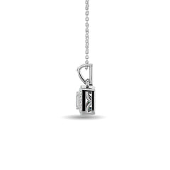 Diamond 1/8 Ct.Tw. Round and Baguette Fashion Pendant in 10K White Gold