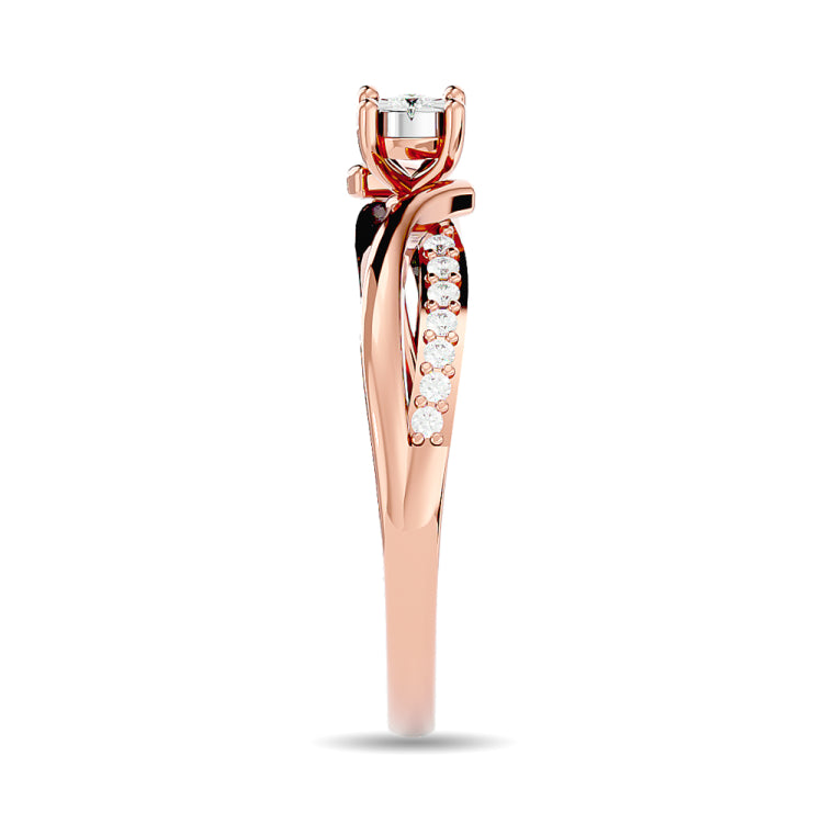 Diamond 1/6 ct tw Promise Ring in 10K Rose Gold