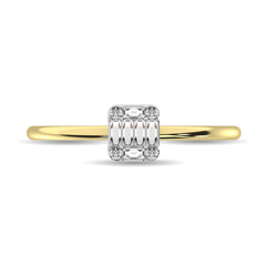 Diamond 1/10 ct tw Round and Baguette Cut Ring in 10K Yellow Gold