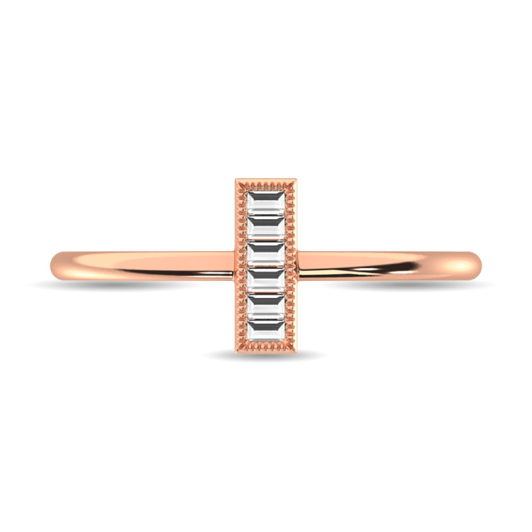 Diamond 1/20 ct tw Baguette Cut Fashion Ring in 10K Rose Gold