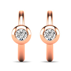 Diamond 1/10 ct tw Bezel Set Earrings in 10K Rose Gold