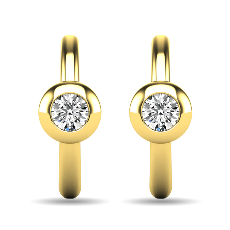 Diamond 1/10 ct tw Bezel Set Earrings in 10K Yellow Gold
