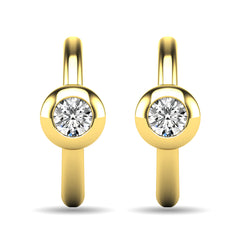 Diamond 1/10 ct tw Bezel Set Earrings in 10K Yellow Gold