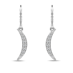 Diamond 1/6 ct tw Cresent Earrings in 10K White Gold
