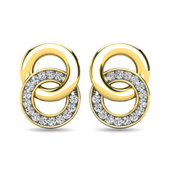 Diamond 1/10 ct tw Circle Earrings in 10K Yellow Gold