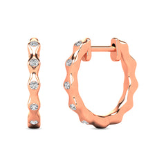 Diamond 1/10 ct tw Hoop Earrings in 10K Rose Gold