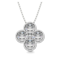 Diamond 1 ct tw Flower Pendant in 14K White Gold