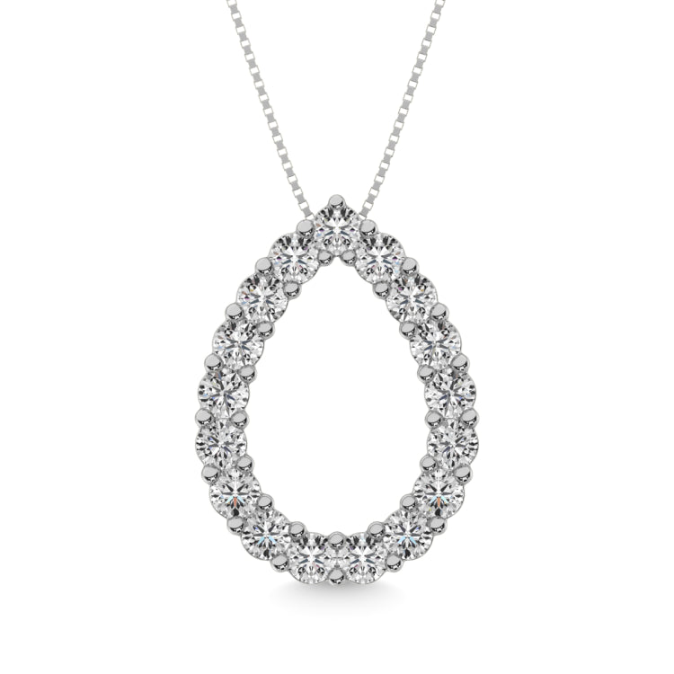 Diamond 1 ct tw Pear Shape Pendant in 14K White Gold