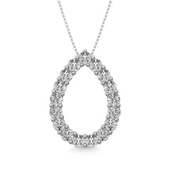 Diamond 1 ct tw Pear Shape Pendant in 14K White Gold