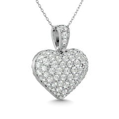 Diamond 2 ct tw Heart Pendant in 10K White Gold