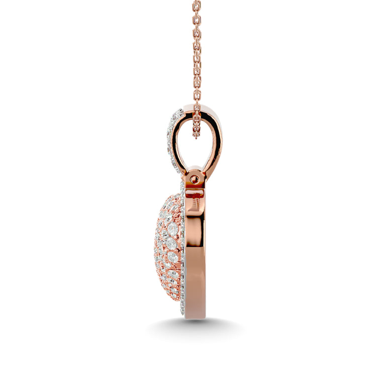 Diamond 2 ct tw Heart Pendant in 10K Pink Gold With White Gold Touch