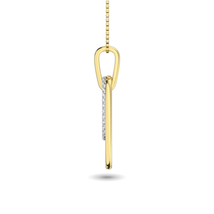 Diamond 1/8 ct tw Fashion Pendant in 10K White and Yellow Gold