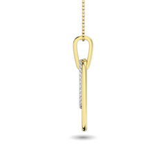 Diamond 1/8 ct tw Fashion Pendant in 10K White and Yellow Gold