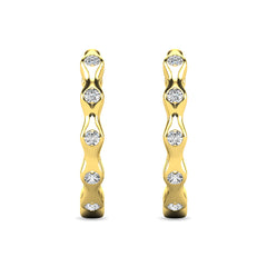 Diamond 1/10 ct tw Hoop Earrings in 10K Yellow Gold
