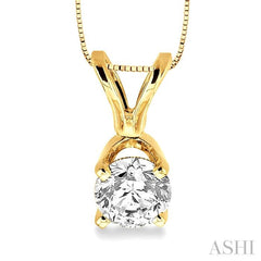 Round Shape Diamond Solitaire Pendant