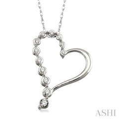 Heart Shape Half Journey Diamond Fashion Pendant