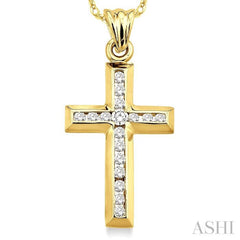 Channel Set Cross Diamond Pendant