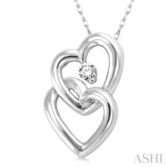 1/20 Ctw Round Cut Diamond Pendant in 10K White Gold with Chain