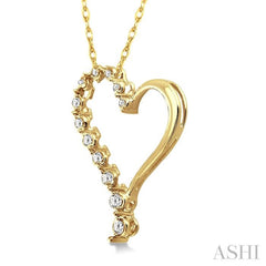 Heart Shape Half Journey Diamond Fashion Pendant