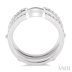 1/4 ctw Round Cut Diamond Insert Ring in 14K White Gold