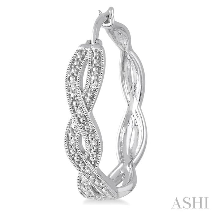 1/10 ctw Round Cut Diamond Infinity Earrings in Sterling Silver