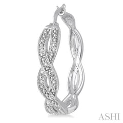 1/10 ctw Round Cut Diamond Infinity Earrings in Sterling Silver