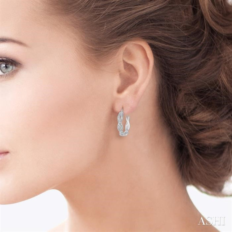 1/10 ctw Round Cut Diamond Infinity Earrings in Sterling Silver