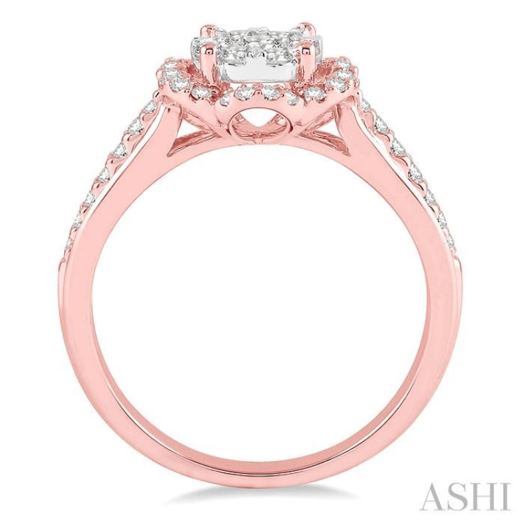 Flower Halo Lovebright Diamond Engagement Ring