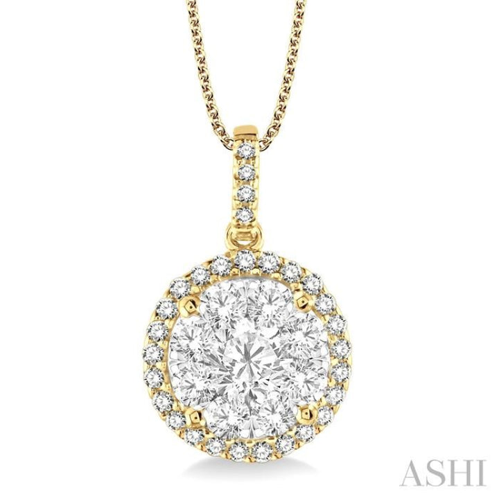 Halo Lovebright Essential Diamond Pendant - 94910SNADFVPDYW