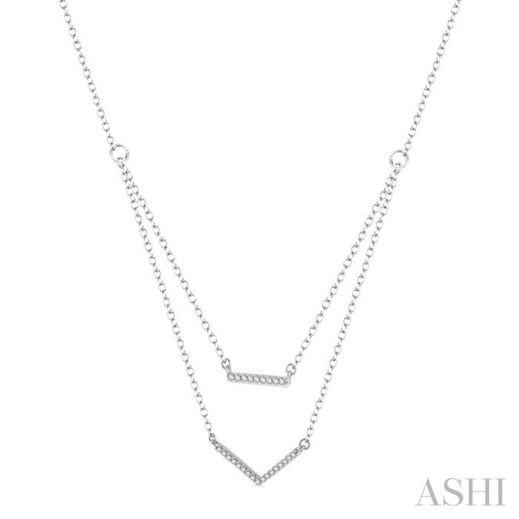 Bar & V-Layered Diamond Pendant