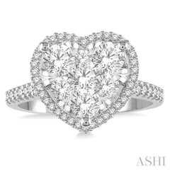 Heart Shape Halo Lovebright Essential Diamond Engagement Ring