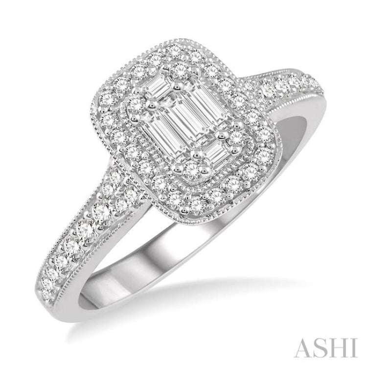 Halo Fusion Diamond Engagement Ring